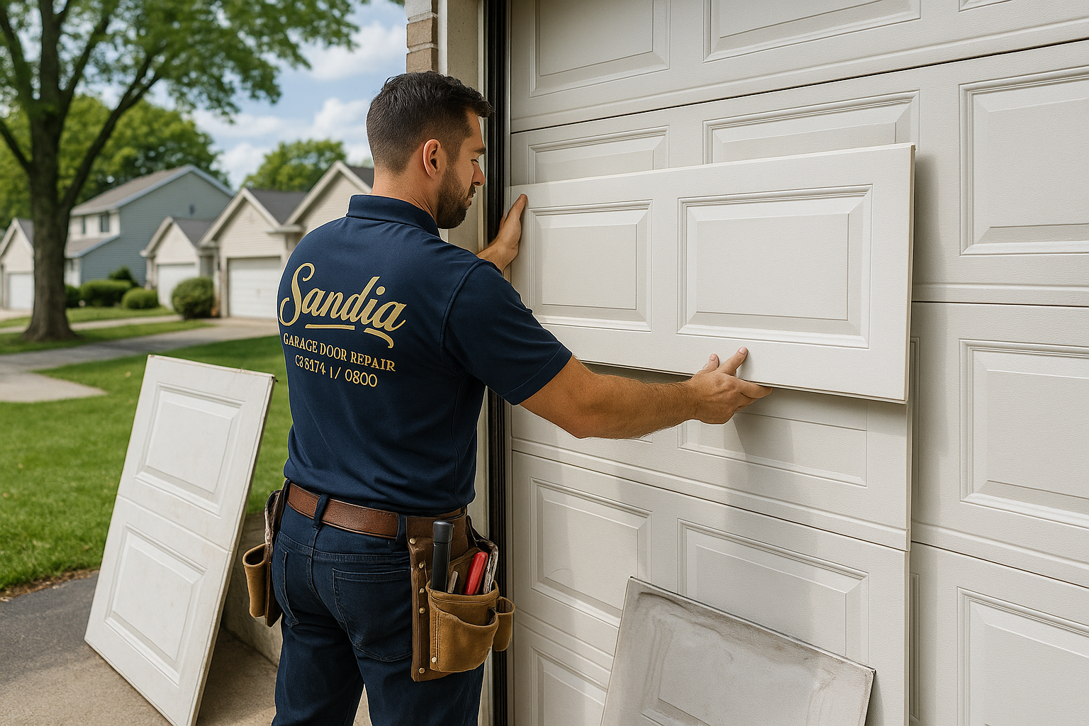 Garage Door Panel Replacement service in Stamford